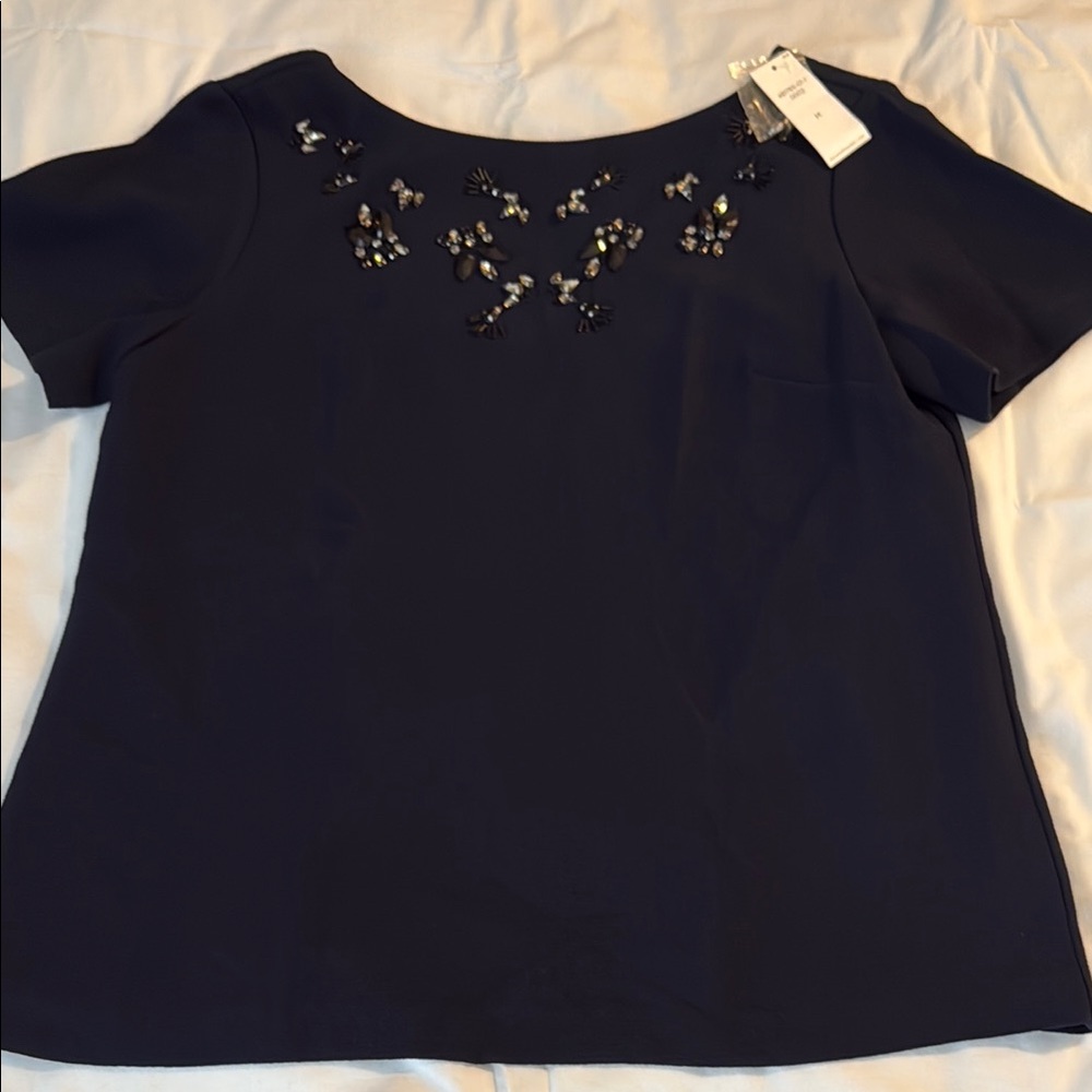 Banana Republic Embellished Navy Top